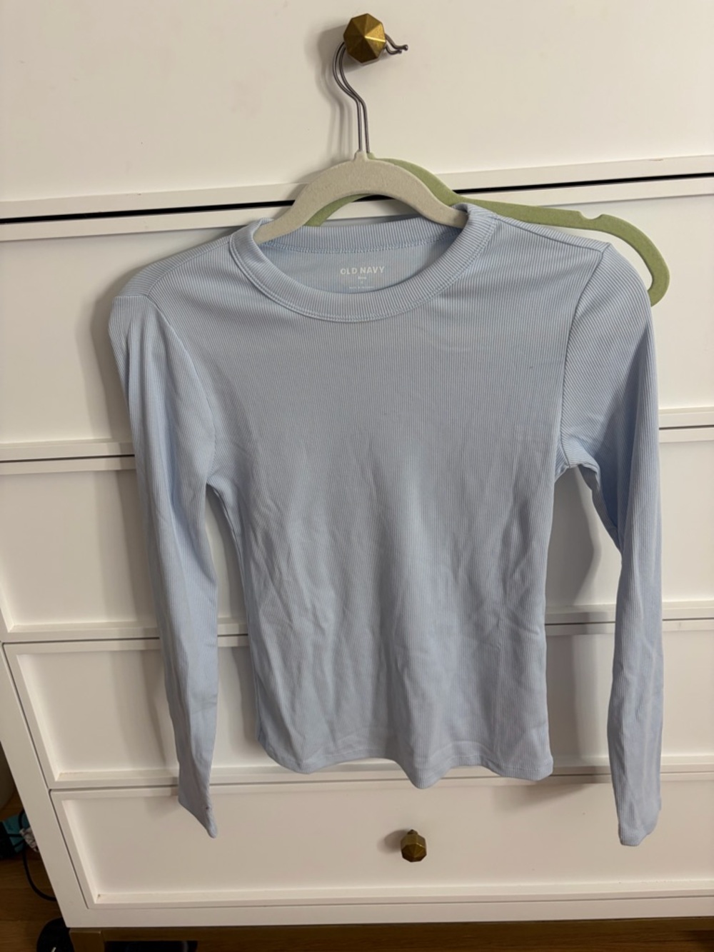 Old Navy Pale Blue Ribbed Crewneck Tee
